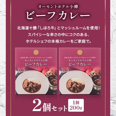 オーセントホテル小樽オリジナル「ビーフカレー」2個セット(1個×200g)【ホテルシェフの味】