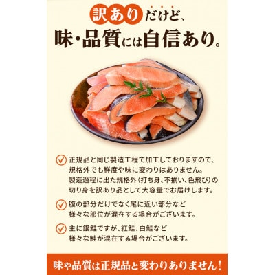 【訳あり】塩鮭切身〈2kg〉大人気 家計応援 不揃い 鮭問屋直送【MS03】