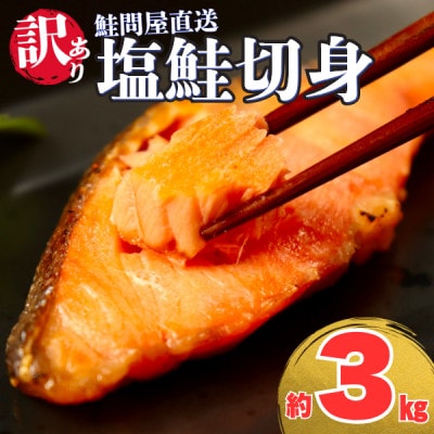 【訳あり】塩鮭切身《3kg》大人気 家計応援 不揃い 切り身 直送【MS07】