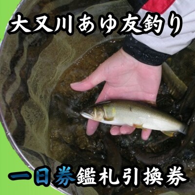 大又川アユ友釣り 一日券鑑札 引換券