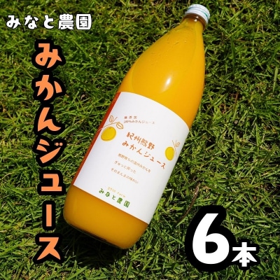 湊農園のみかん搾ったまんま!【紀州熊野みかんジュース】1000ml×6本　段ボール箱