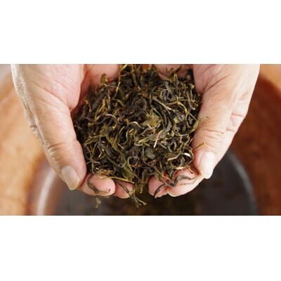 熊野番茶染めキャンバスミニトート　ヤマブキ色(チタン媒染)