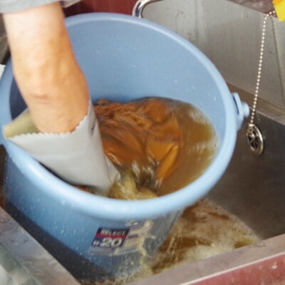 熊野番茶染め　Tシャツ　金茶色(チタン媒染)(Sサイズ)