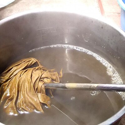 熊野番茶染め　Tシャツ　茶色(銅媒染)(XLサイズ)