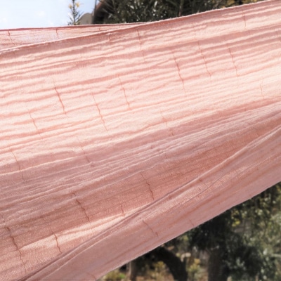 熊野桜染め　ふさ付きストール