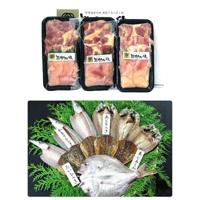 くまの直送便「海の干物、山の地鶏セット」