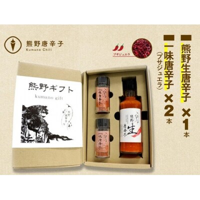 【テレビで紹介されました】熊野唐辛子ギフト4(一味唐辛子(プサジュエラ)×2本と生唐辛子のセット)