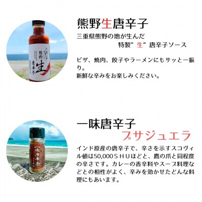 【テレビで紹介されました】熊野唐辛子ギフト4(一味唐辛子(プサジュエラ)×2本と生唐辛子のセット)