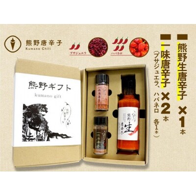 【テレビで紹介されました】熊野唐辛子ギフト6(一味唐辛子(プサジュエラ・ハバネロ)+生唐辛子)