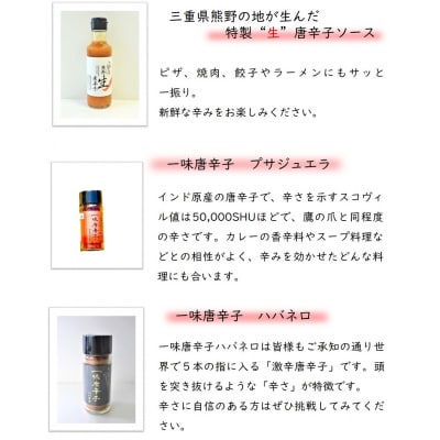 【テレビで紹介されました】熊野唐辛子ギフト6(一味唐辛子(プサジュエラ・ハバネロ)+生唐辛子)
