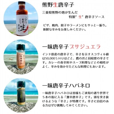 【テレビで紹介されました】熊野唐辛子ギフト6(一味唐辛子(プサジュエラ・ハバネロ)+生唐辛子)