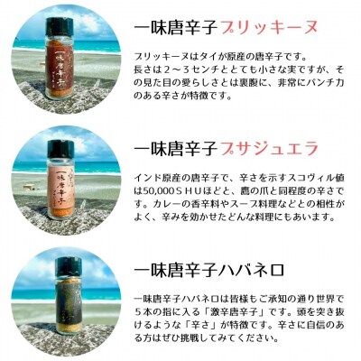 【テレビで紹介されました】熊野唐辛子ギフト14 一味唐辛子(プサジュエラ・プリッキーヌ・ハバネロ)