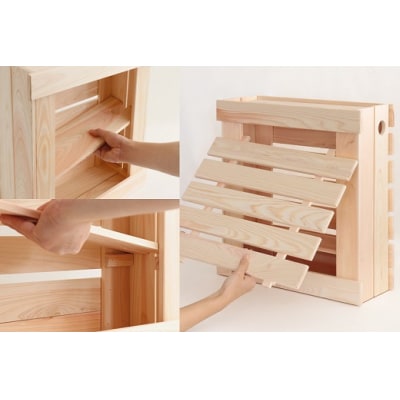 ルーター ケーブル ボックス Lサイズ 収納 / 紀州産 桧 神棚屋さんが作る 木製 2段収納