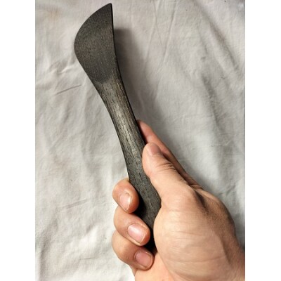 木べら　スパチュラ　右利き用　栗の木　鉄染め