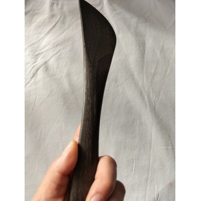 木べら　スパチュラ　左利き用　栗の木　鉄染め