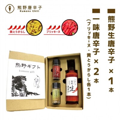 【テレビで紹介されました】熊野唐辛子ギフト18 一味唐辛子(黄とうがらし・プリッキーヌ)+生唐辛子