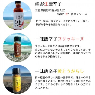 【テレビで紹介されました】熊野唐辛子ギフト18 一味唐辛子(黄とうがらし・プリッキーヌ)+生唐辛子