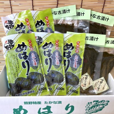 熊野特産 たかな漬「めはり」100g×5袋 古漬け100g×5袋 【化粧箱入り】