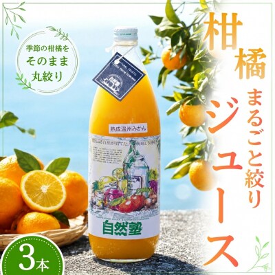 みかん ジュース【柑橘100%】まるごと絞りジュース 3本入り 14.自然塾