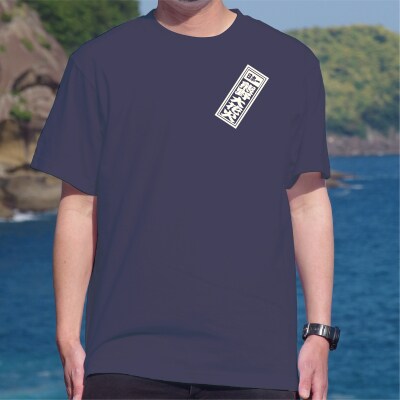 熊野大花火レトロ柄Tシャツ　ネイビー(Sサイズ)