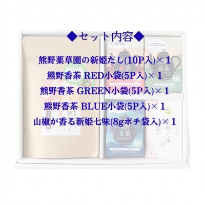 新姫だし、七味、ハーブティの熊野味わいセット