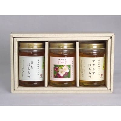 【青森県産】澤谷養蜂園　自家採取国産はちみつギフトAセット(アカシア・とち・うつぎ180g各1本)