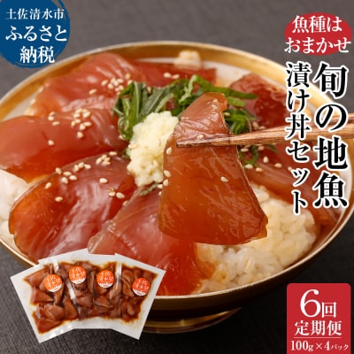 6回定期便:旬のお魚漬け丼セット100g&times;4P(1回1魚種おまかせ)【J00033】