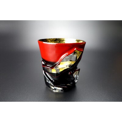 《伝統的でありながら現代の漆器》漆とガラス破片が融合した酒器【包-TsuTsuMu-】タンブラー和色