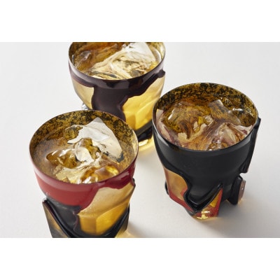 漆とガラス破片が融合した酒器【包-TsuTsuMu-】タンブラー / 溜塗り