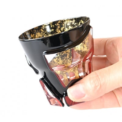 漆とガラス破片が融合した酒器【包-TsuTsuMu-】タンブラー / 緋入り
