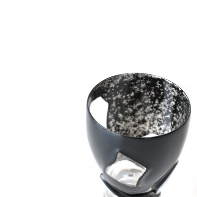 漆とガラス破片が融合した酒器【包-TsuTsuMu-】ショットグラス / 黒銀