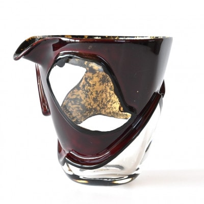 漆とガラス破片が融合した酒器【包-TsuTsuMu-】片口 / 溜塗り