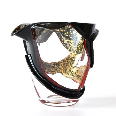 漆とガラス破片が融合した酒器【包-TsuTsuMu-】片口 / 緋入り