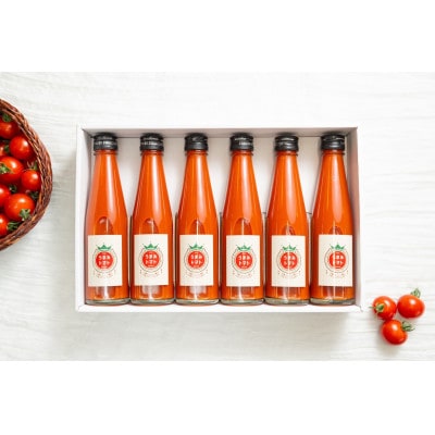 【生産者こだわり】完熟ミニトマトジュース　200ml×6本　濃厚リコピンストレート　ギフトセット