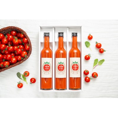 【生産者こだわり】完熟ミニトマトジュース　500ml×3本　濃厚リコピンストレートギフトセット
