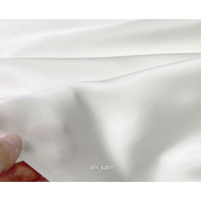 しっとり柔らかなシルクサテンの無地ロング 白スカーフ 35cm×150cm 草木染めに使用できます