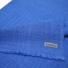 kuska fabricの真綿マフラー【ブルー】世界でも稀な手織りマフラー