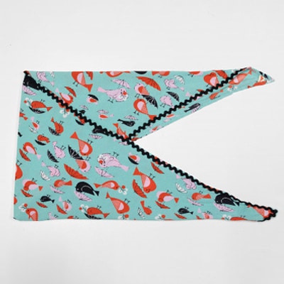 一色ちりめんあずま袋　コトリ(グリーン)