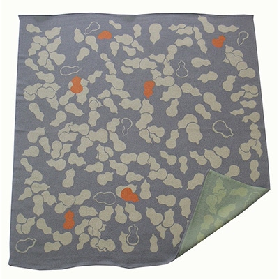 正絹縮緬友禅風呂敷 瓢箪(グレー)