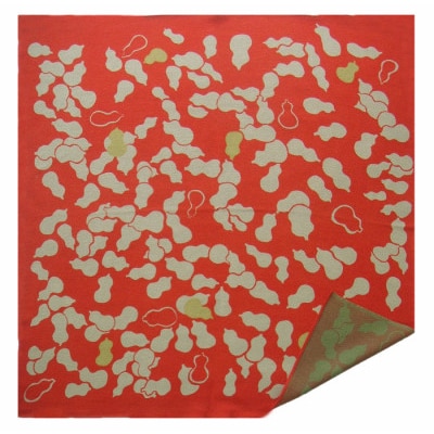 正絹縮緬友禅風呂敷 瓢箪 (赤) 約45cm×47cm
