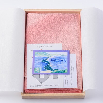 正絹ちりめん友禅ふくさ ぼかし 桃染(ピンク色)