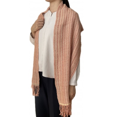 【さとふる限定・一点もの】草木染め×手織り　職人仕立てのシルクストール　幅30cm×長さ165cm