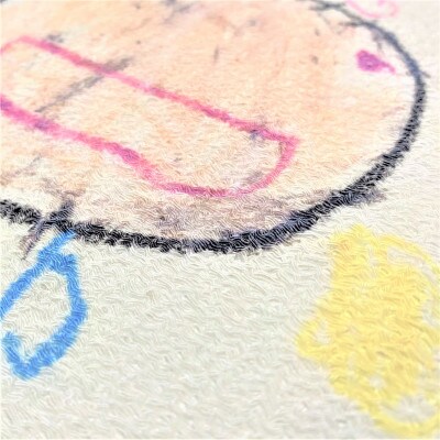 30cm × 30cm 丹後ちりめん「お絵描き」テキスタイルパネル