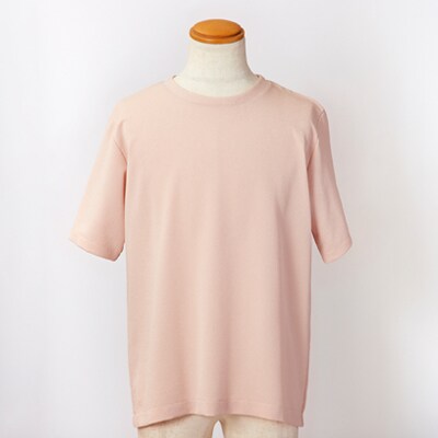 京都の伝統織物を使った丹後ちりめんTシャツ ピンク