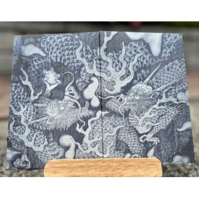 昇龍(青龍)御朱印帳(龍の絵を真似て製織した御朱印帳)　薄い青色【数量限定】