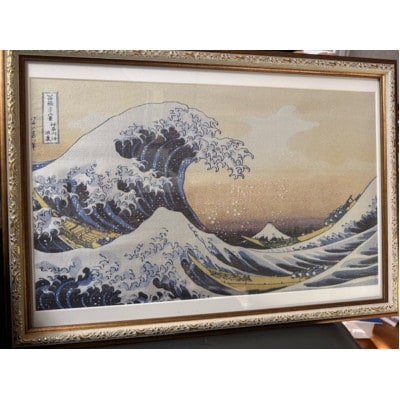 写真織絵画(神奈川沖浪裏) シルク100% 大切な人への贈り物にも【京都府与謝野町】