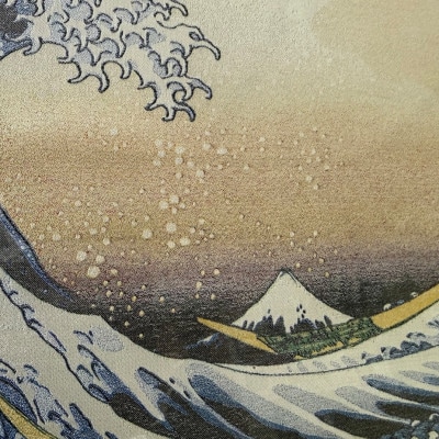 写真織絵画(神奈川沖浪裏) シルク100% 大切な人への贈り物にも【京都府与謝野町】