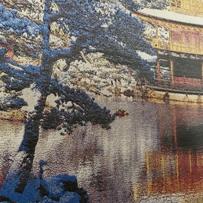 写真織絵画(金閣寺) シルク100% 大切な人への贈り物にも【京都府与謝野町】
