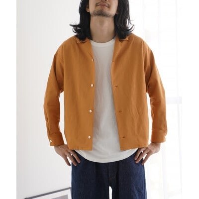 Kinudian パジャマシルクシャツ オレンジ フリーサイズ　ユニセックス　リラックスコーデ