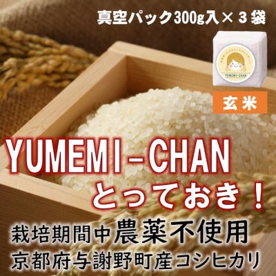令和7年産コシヒカリ　YUMEMI-CHAN とっておき!　玄米300g×真空パック3袋　農家直送